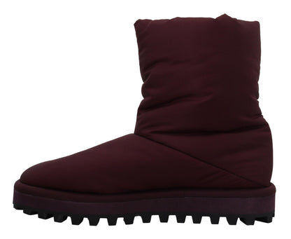  - Elegant Bordeaux Mid Calf Boots