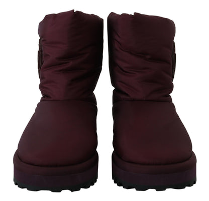  - Elegant Bordeaux Mid Calf Boots