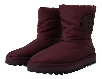  - Elegant Bordeaux Mid Calf Boots