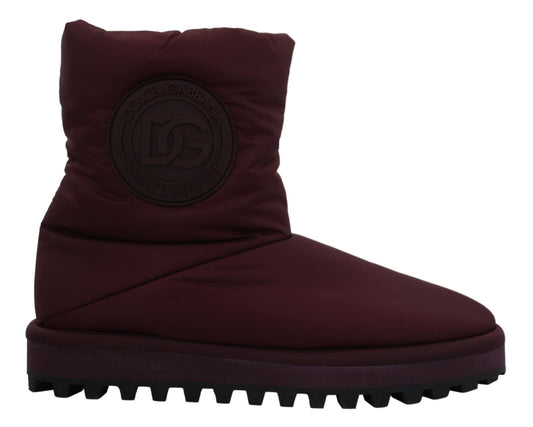  - Elegant Bordeaux Mid Calf Boots