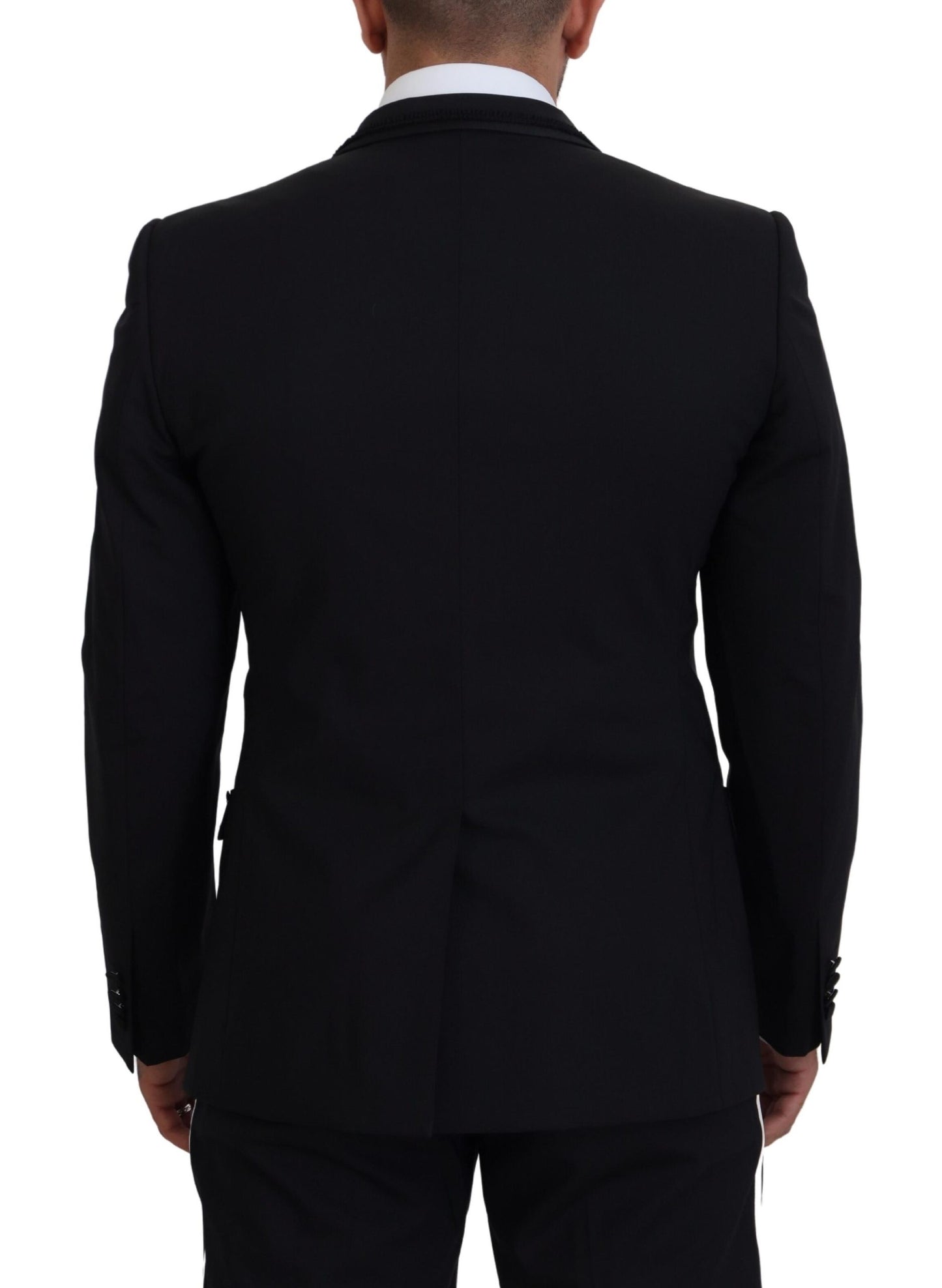  - Elegant Black Silk-Lined Evening Blazer