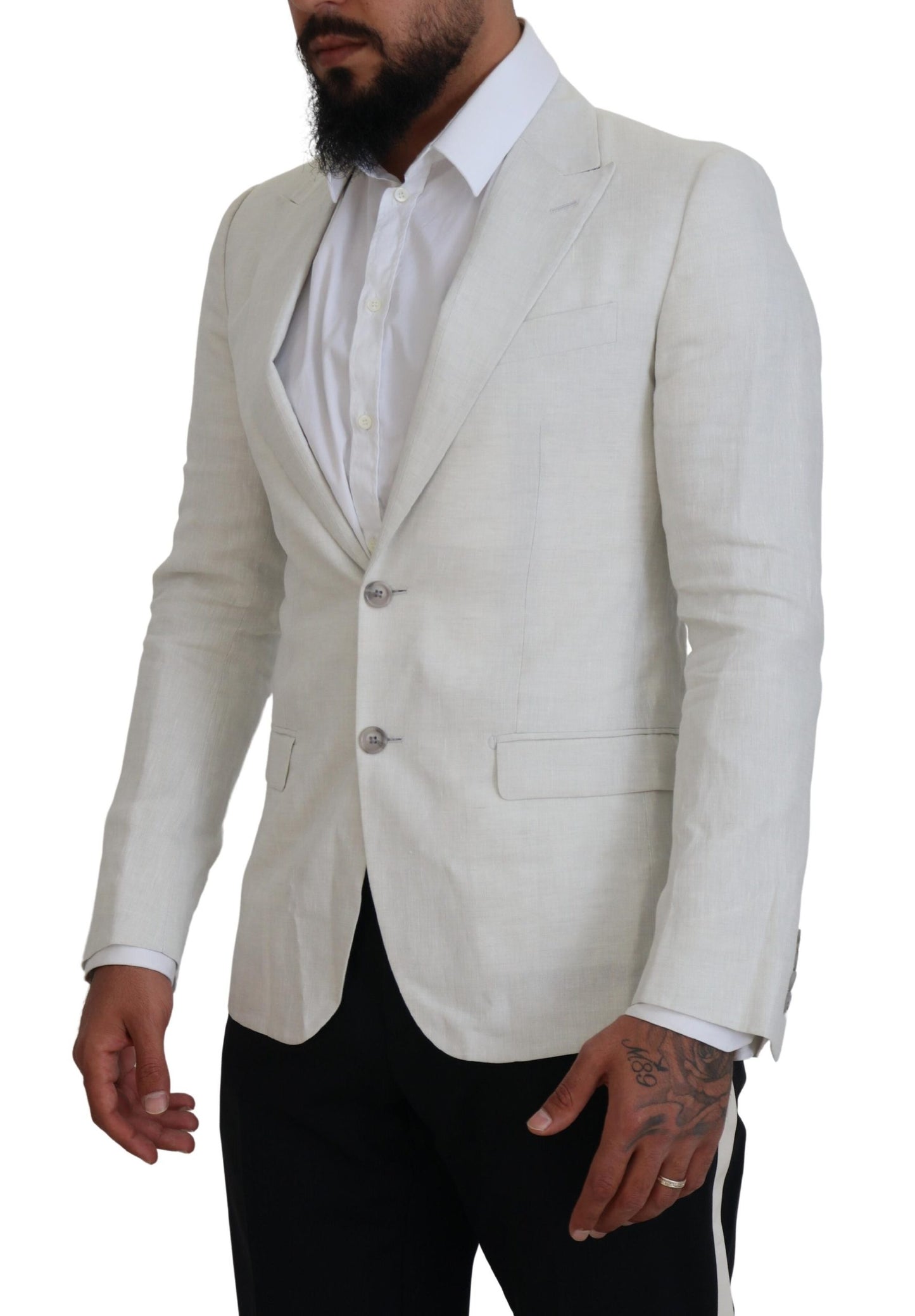  - Elegant White Sicilia Single Breasted Blazer