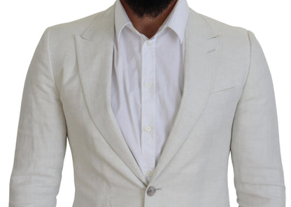  - Elegant White Sicilia Single Breasted Blazer