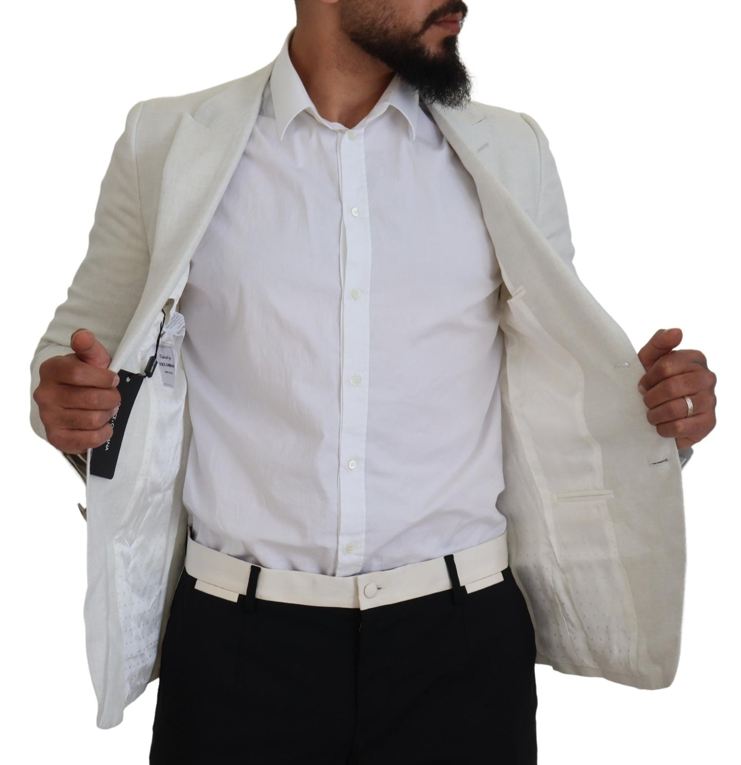  - Elegant White Sicilia Single Breasted Blazer