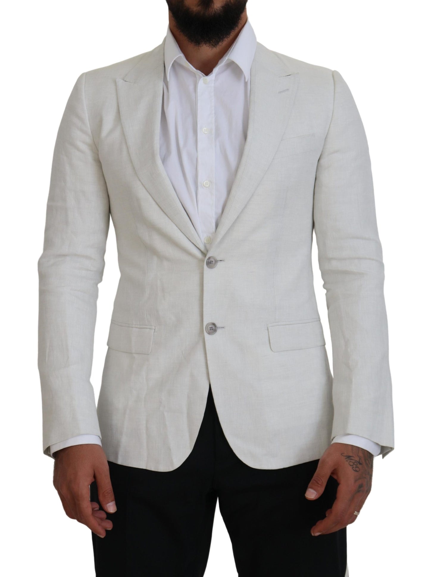  - Elegant White Sicilia Single Breasted Blazer