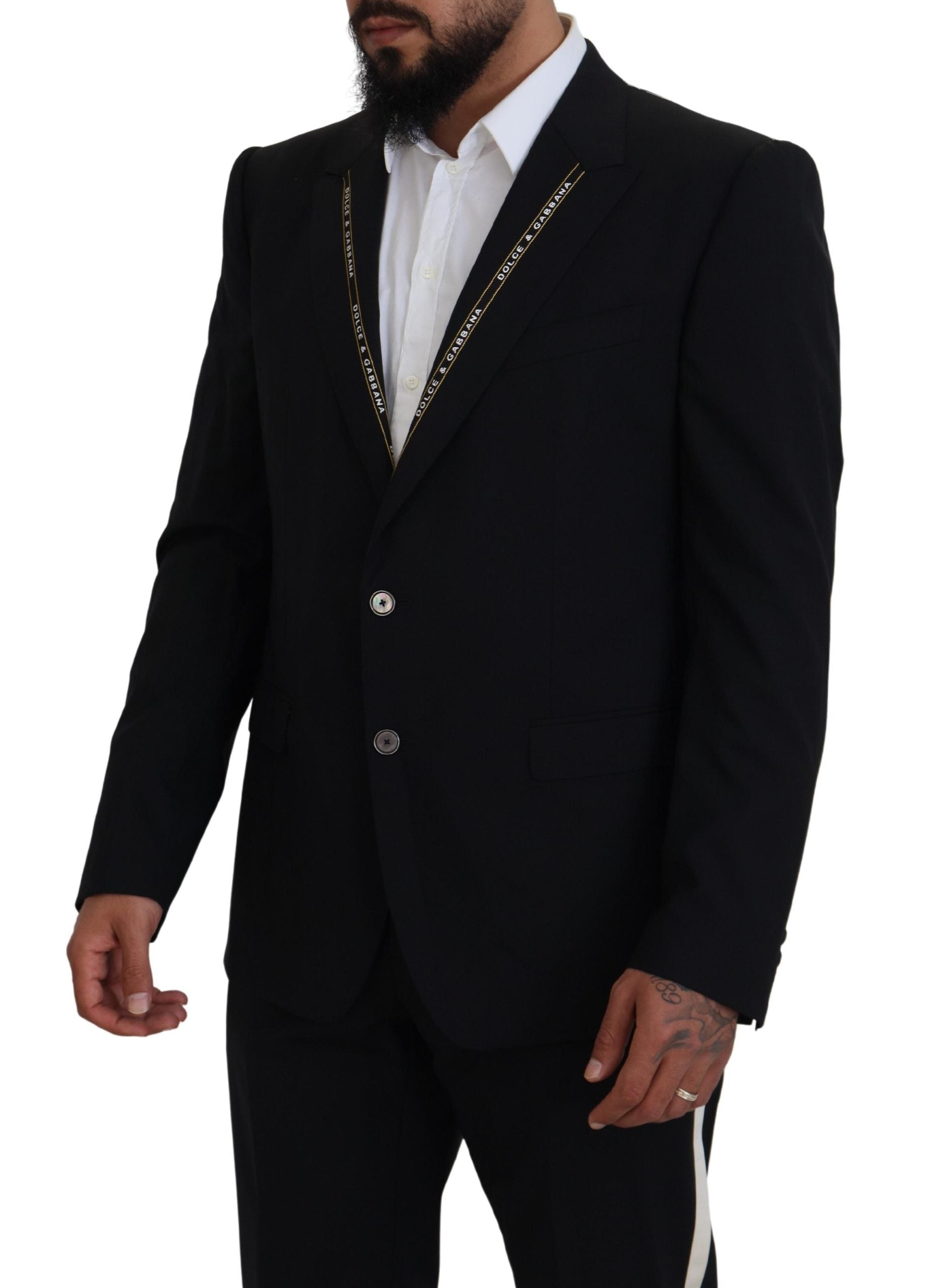 Sicilian Style Black Single Breasted Blazer