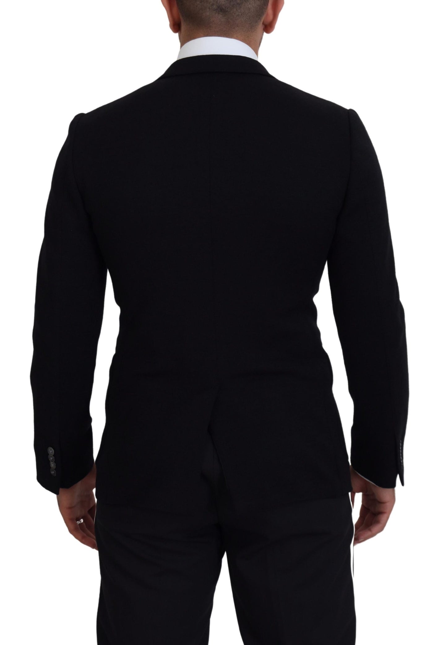  - Elegant Single Breasted Black Wool Blazer