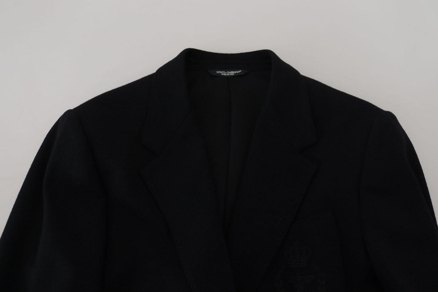  - Elegant Single Breasted Black Wool Blazer