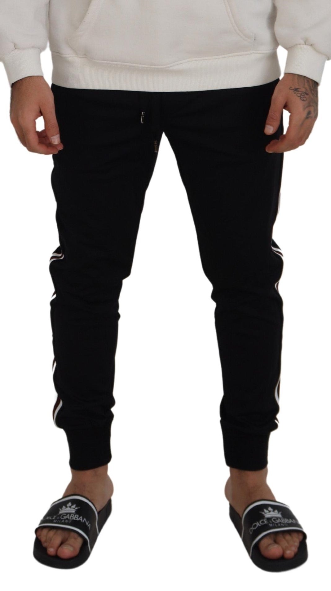  - Chic Black Cotton Designer Trousers