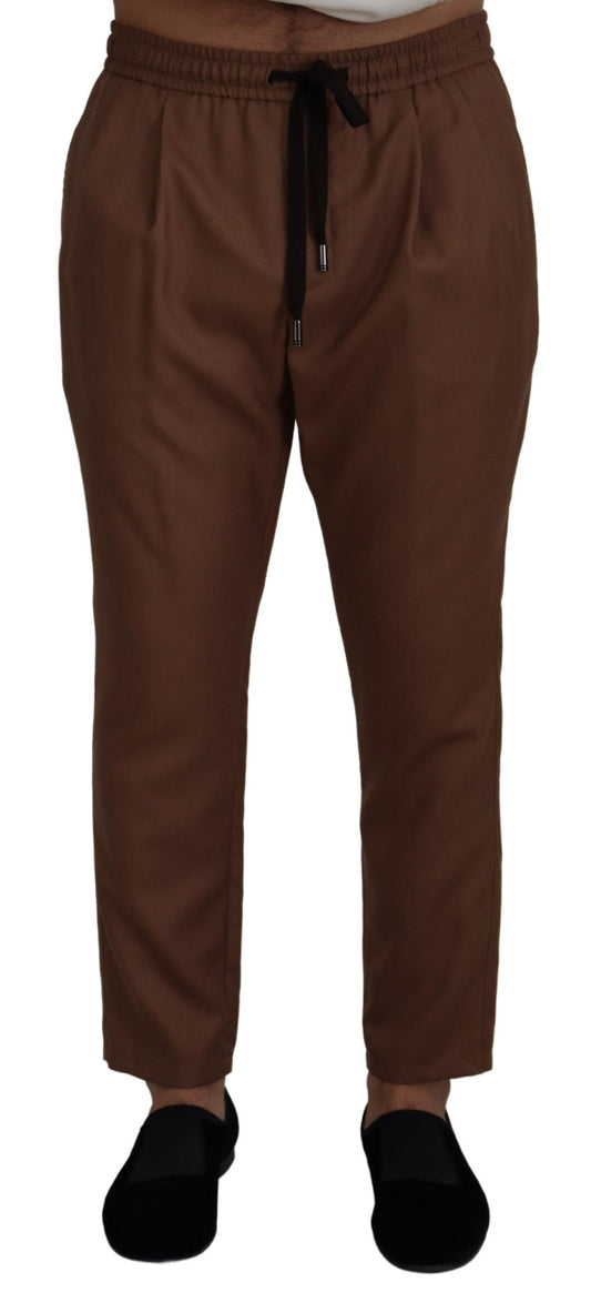  - Chic Brown Cashmere-Silk Jogger Pants