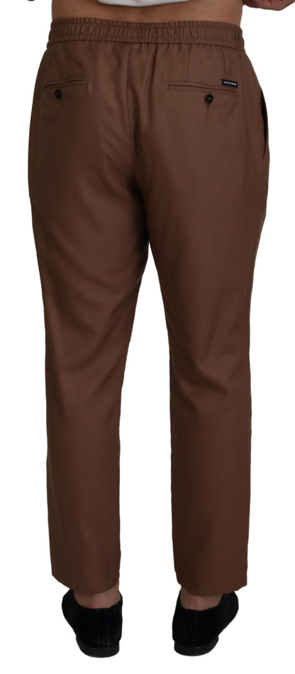  - Chic Brown Cashmere-Silk Jogger Pants