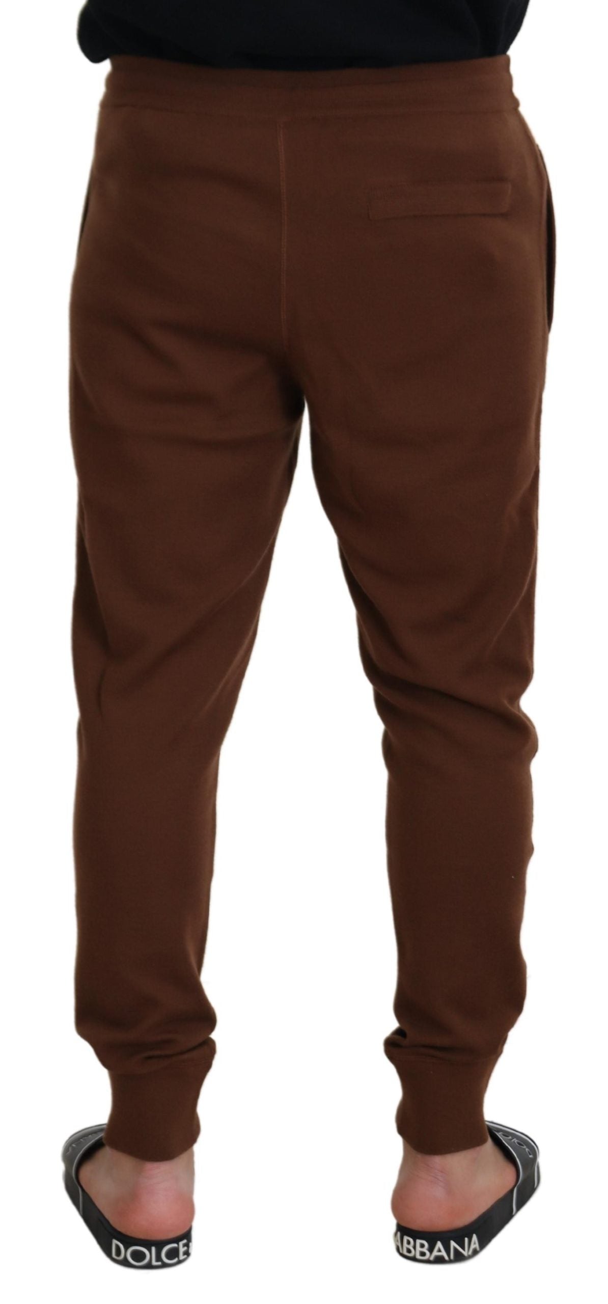  - Elegant Brown Cashmere Jogger Pants