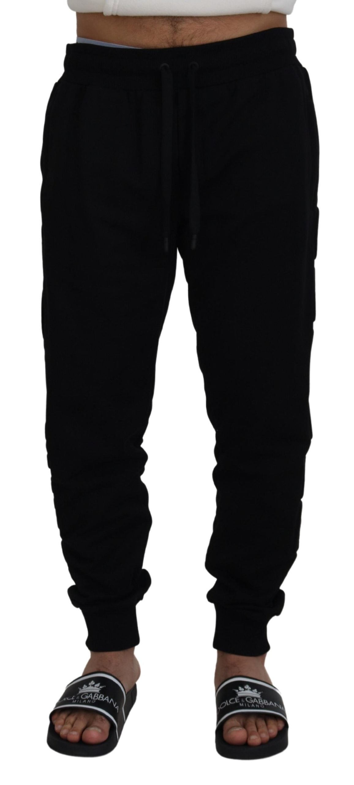  - Elegant Black Cotton Jogger Pants