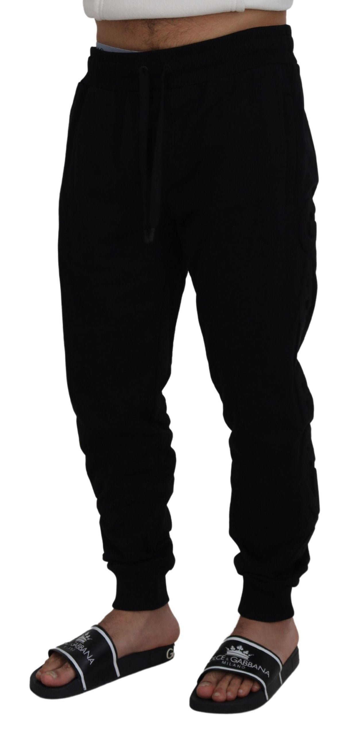  - Elegant Black Cotton Jogger Pants