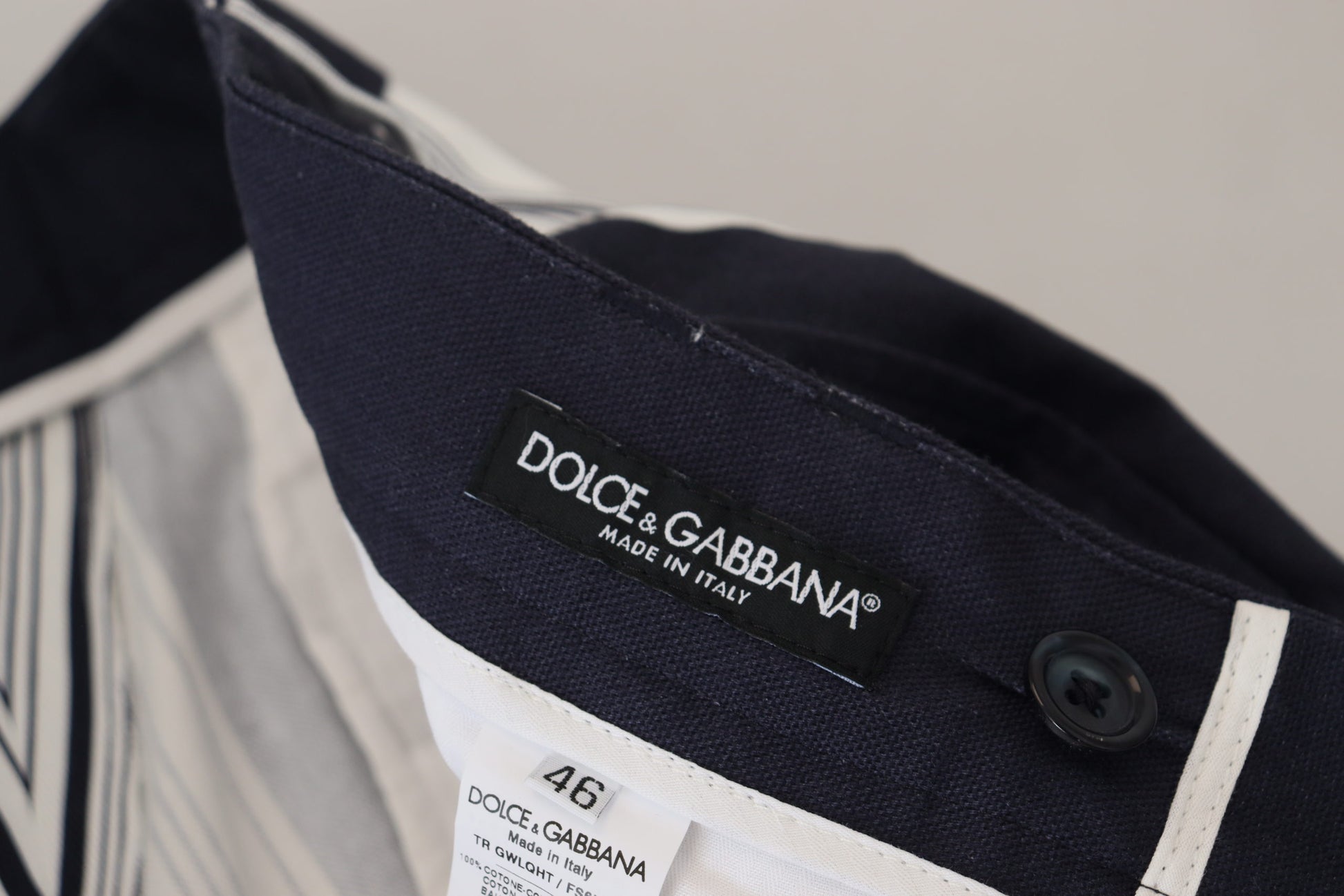 Elegant Striped Cotton Pants for Men by Dolce & Gabbana