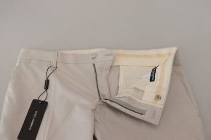  - Elegant Off White Silk Blend Trousers