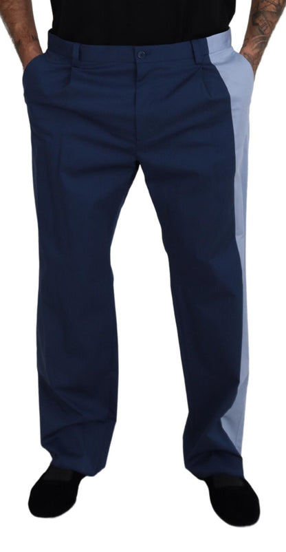  - Elegant Blue Cotton Blend Pants for Men