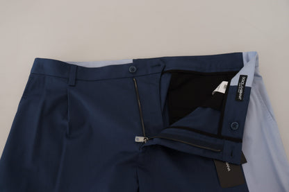  - Elegant Blue Cotton Blend Pants for Men