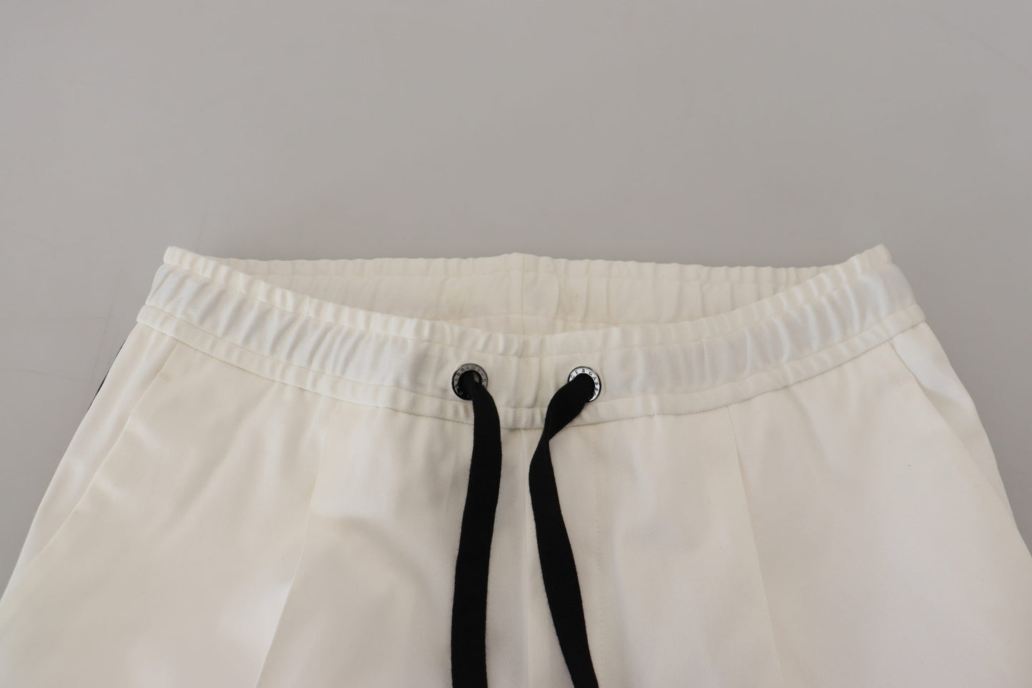  - Elegant White Cotton Jogger Pants