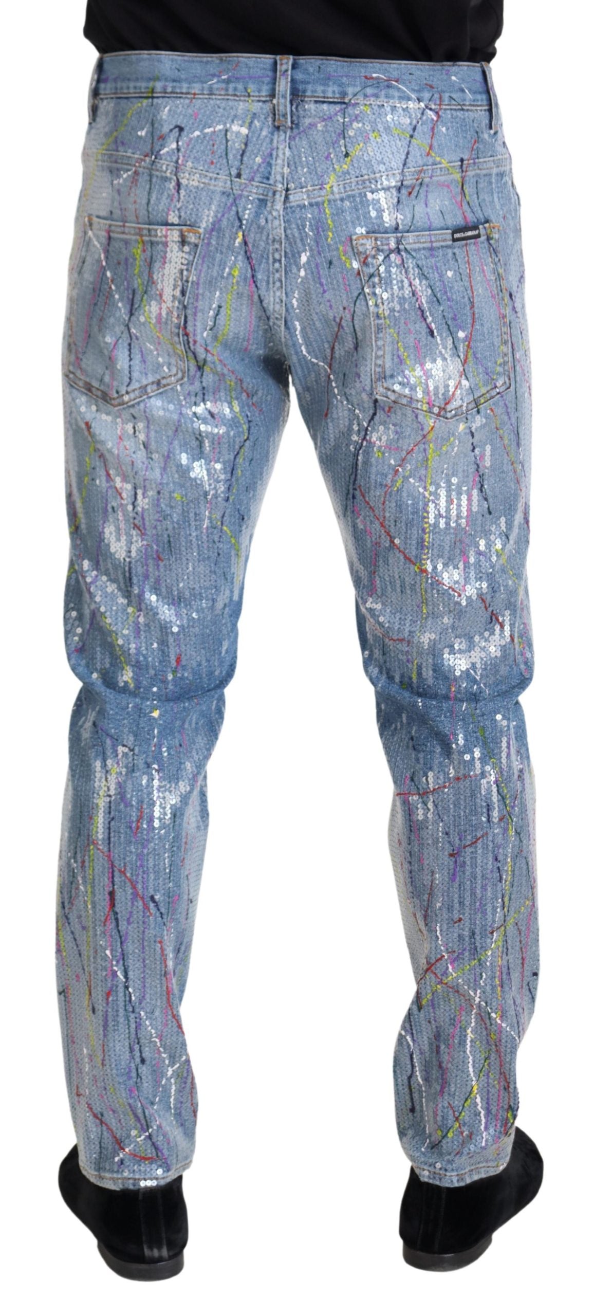  - Exquisite Color Splash Denim Pants