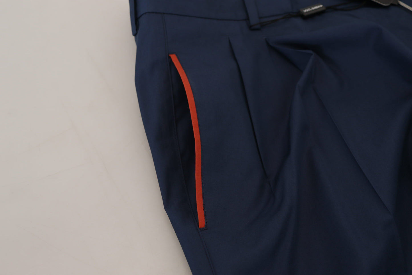  - Elegant Blue Cotton Silk Pants