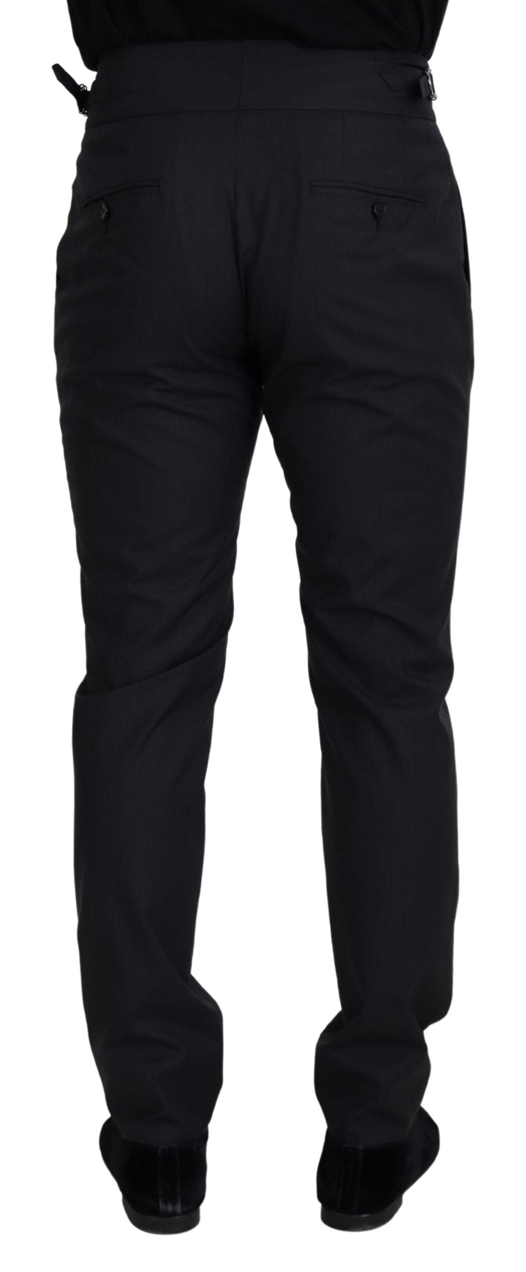  - Elegant Dark Grey Wool Silk Pants