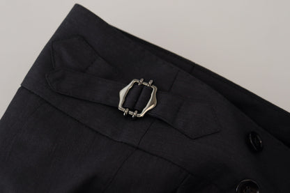  - Elegant Dark Grey Wool Silk Pants