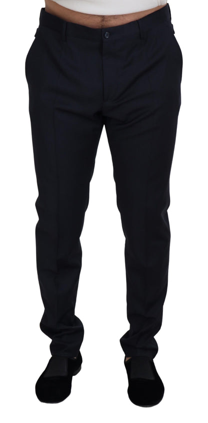  - Elegant Blue Wool Blend Trousers