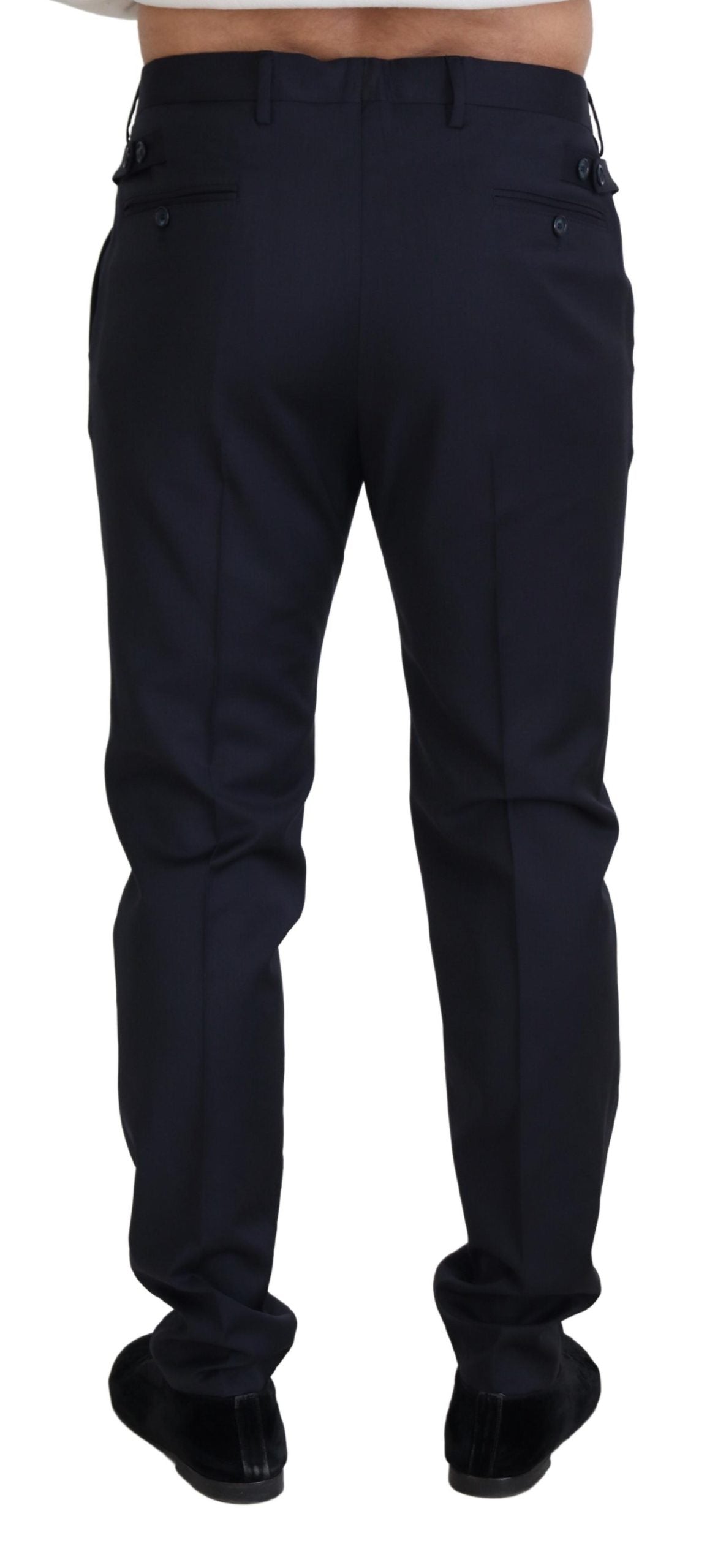  - Elegant Blue Wool Blend Trousers