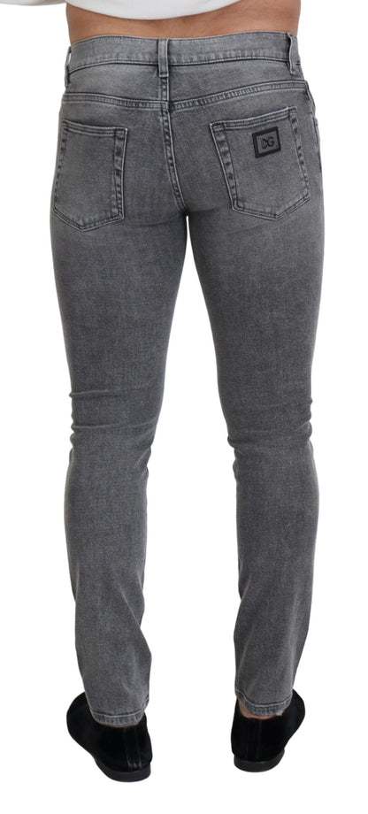  - Chic Grey Washed Denim Pants