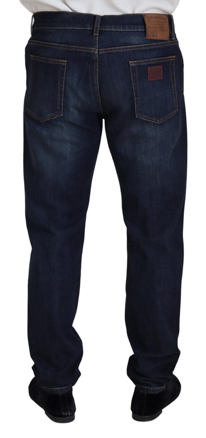  - Elegant Blue Denim Pants