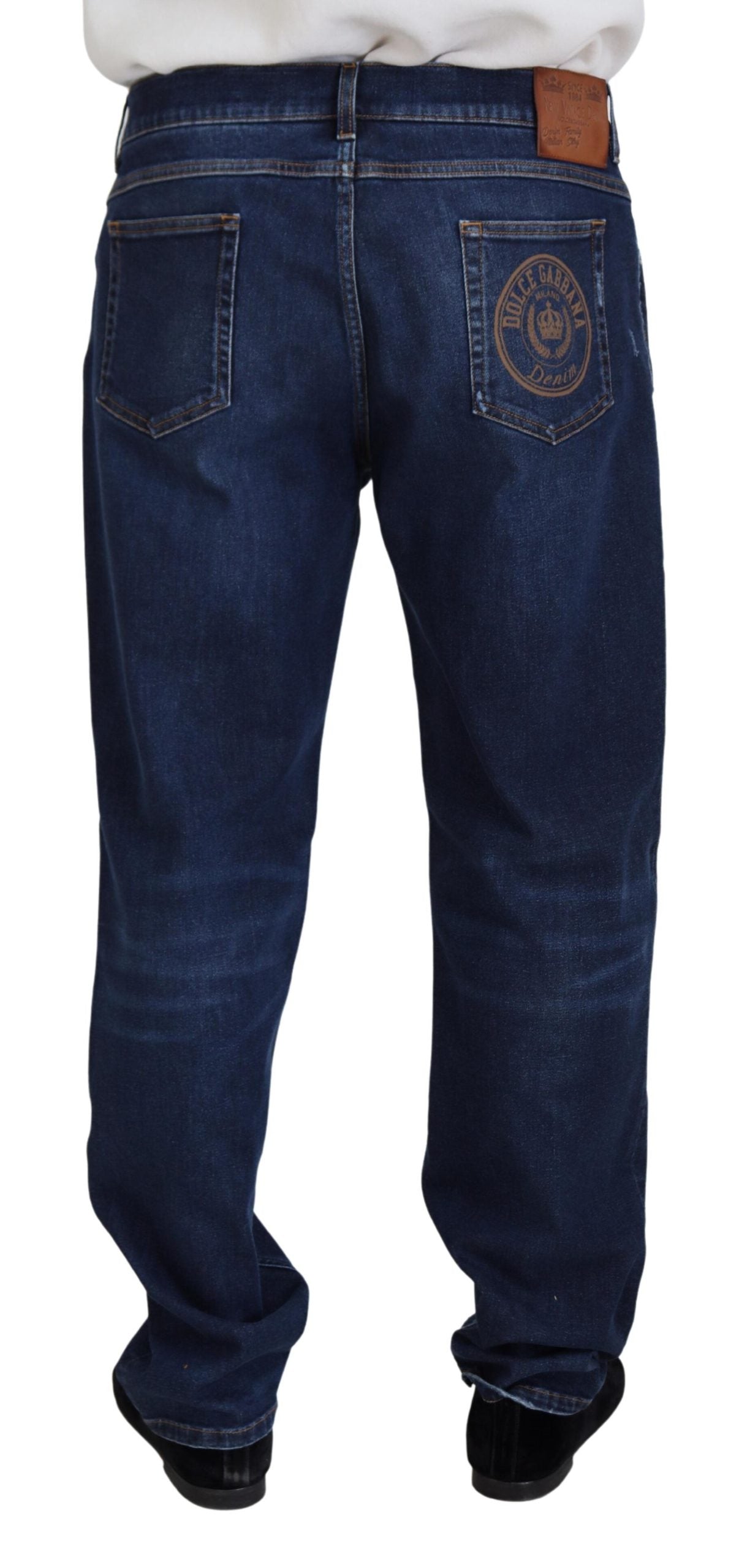  - Elegant Blue Washed Denim Pants