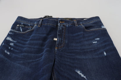  - Elegant Blue Washed Denim Pants