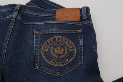  - Elegant Blue Washed Denim Pants