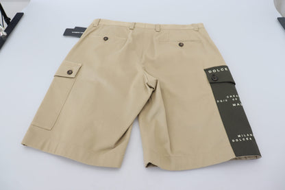  - Elegant Beige Cotton Blend Designer Shorts