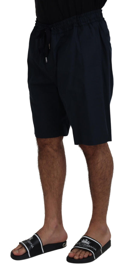  - Elegant Blue Cotton Blend Shorts