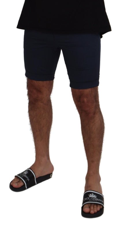  - Elegant Blue Cotton Blend Shorts