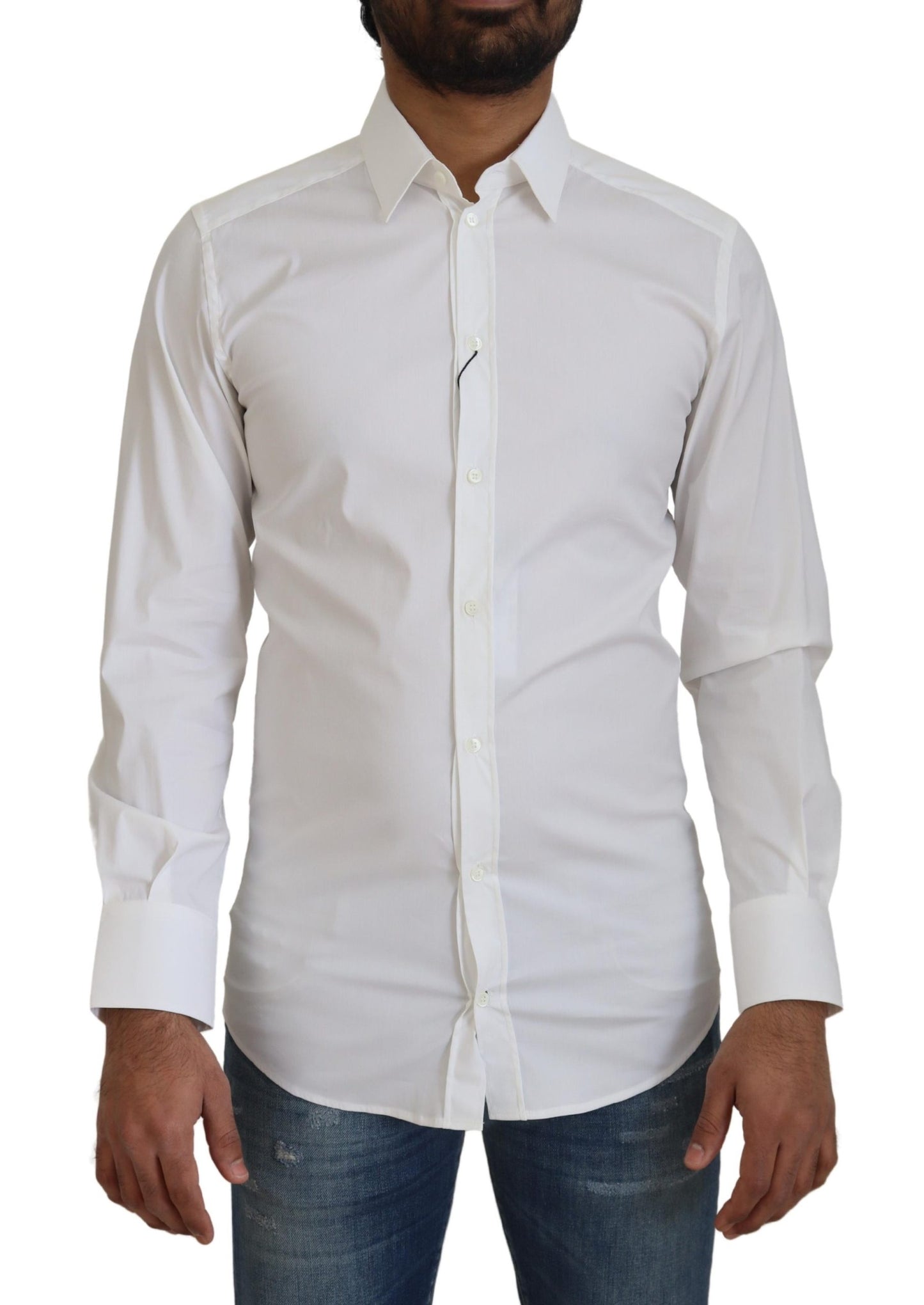  - Dazzling White Slim Fit Dress Shirt