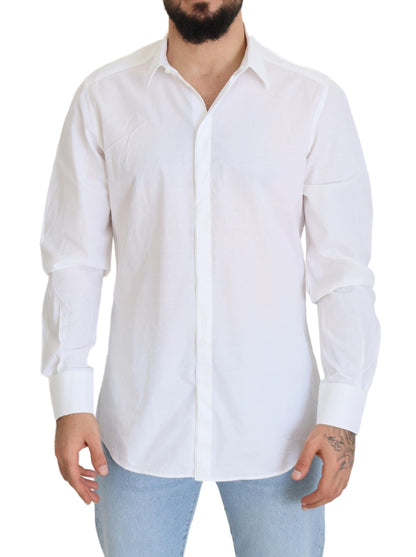  - Elegance Reimagined White Cotton Dress Shirt