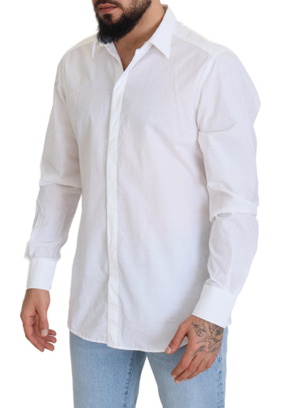  - Elegance Reimagined White Cotton Dress Shirt