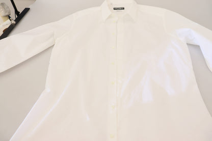  - Elegance Reimagined White Cotton Dress Shirt