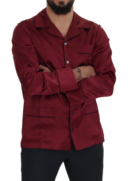  - Elegant Silk Red Nightshirt Pajama