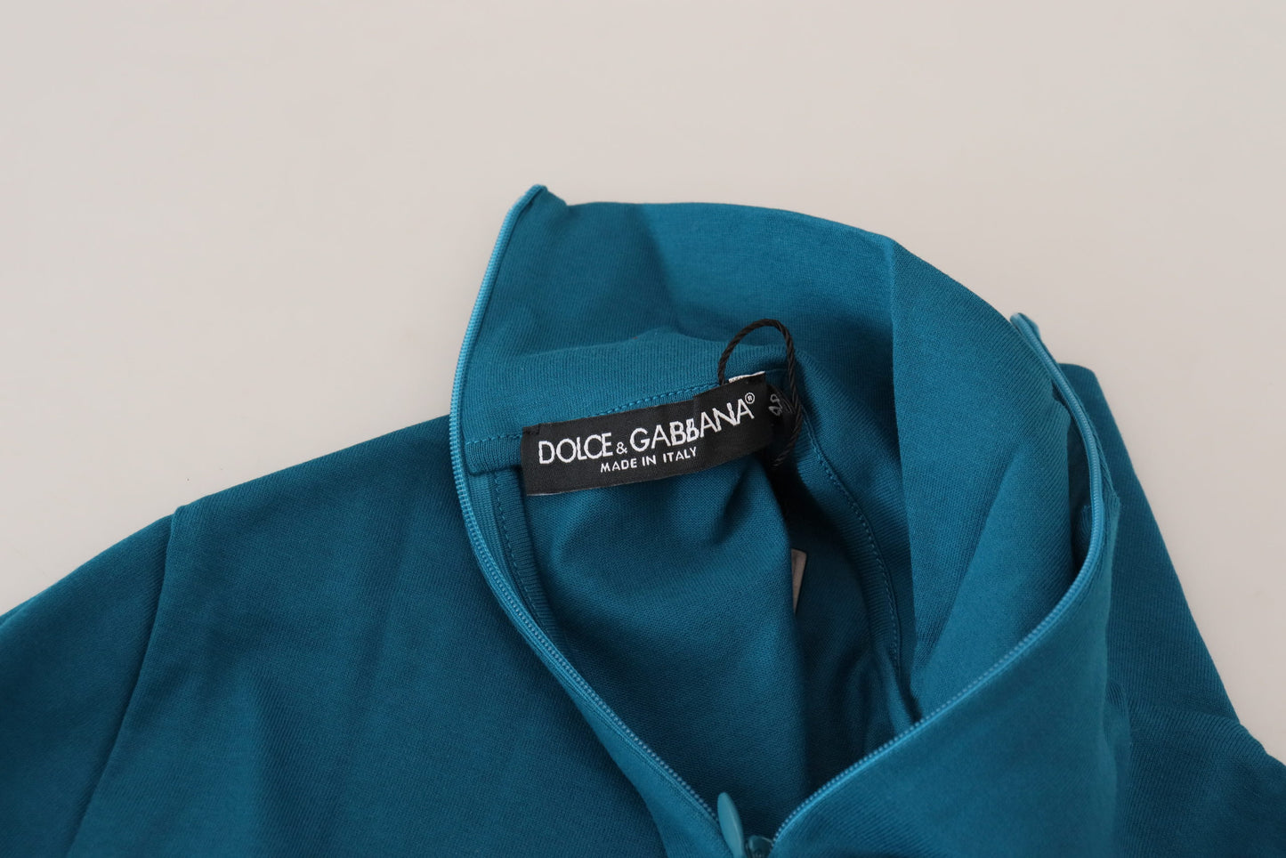  - Elegant Blue Cotton Pullover Sweater