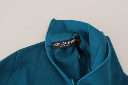  - Elegant Blue Cotton Pullover Sweater