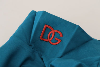  - Elegant Blue Cotton Pullover Sweater
