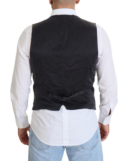  - Elegant Black Double Breasted Dress Vest