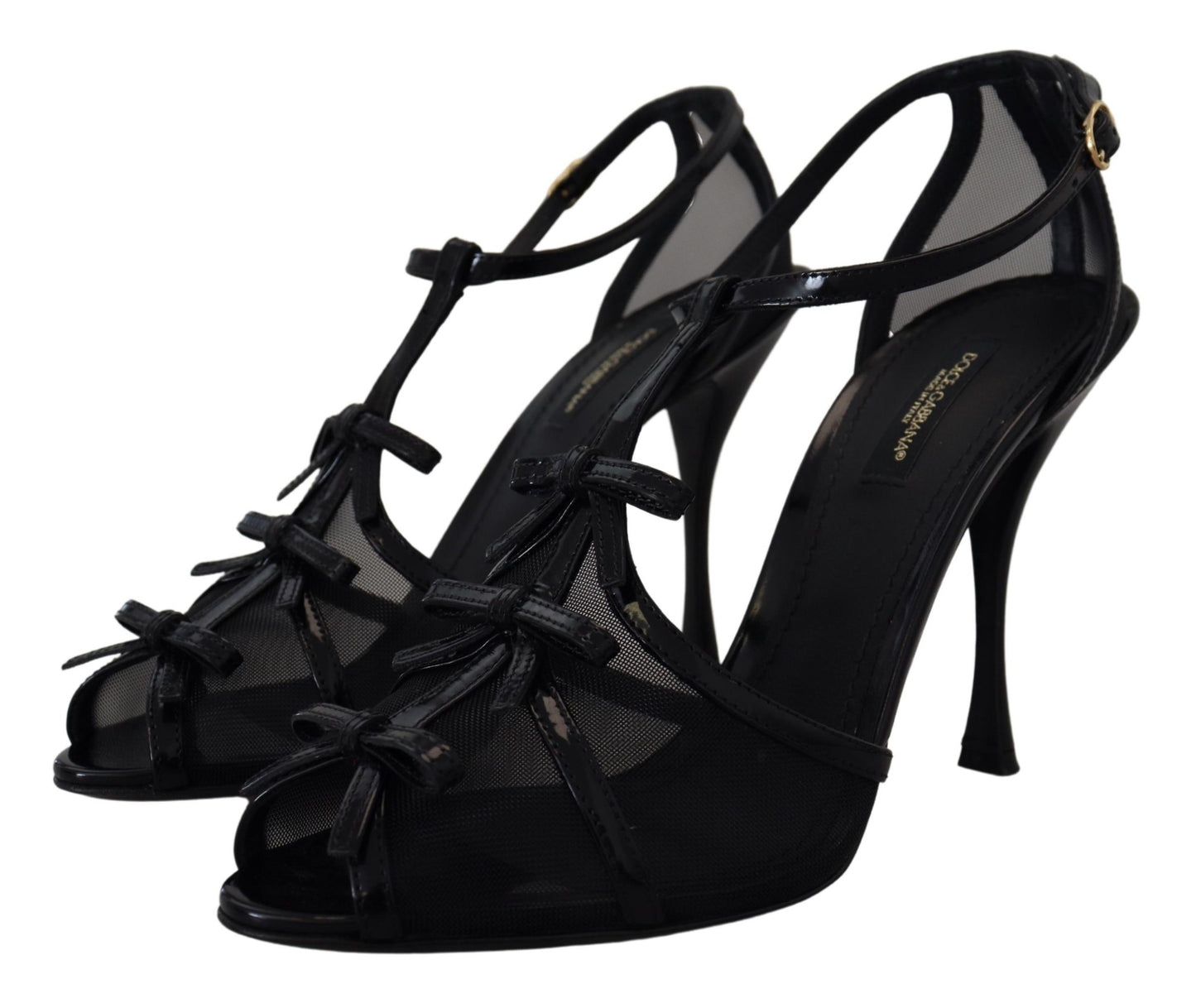  - Elegant Black Stiletto Heeled Sandals