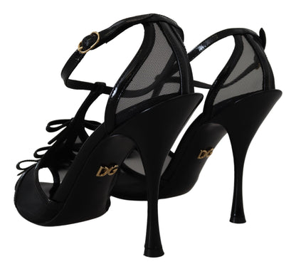  - Elegant Black Stiletto Heeled Sandals