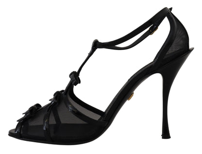  - Elegant Black Stiletto Heeled Sandals