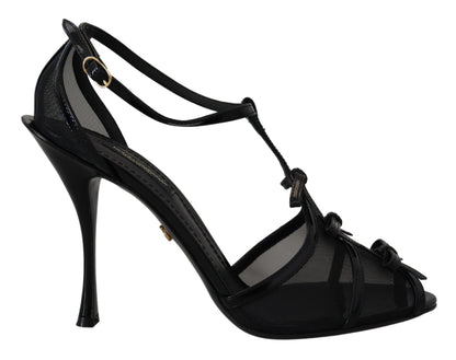  - Elegant Black Stiletto Heeled Sandals